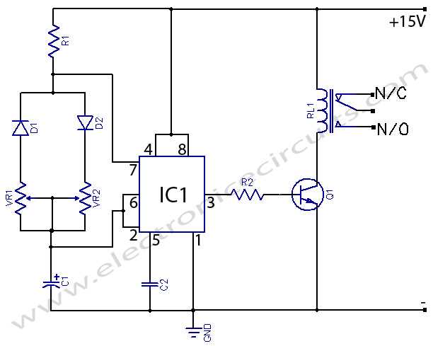 555 timer delay on circuit diagram