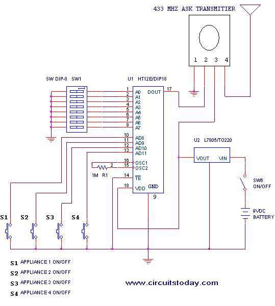 8 channel remote control circuit diagram