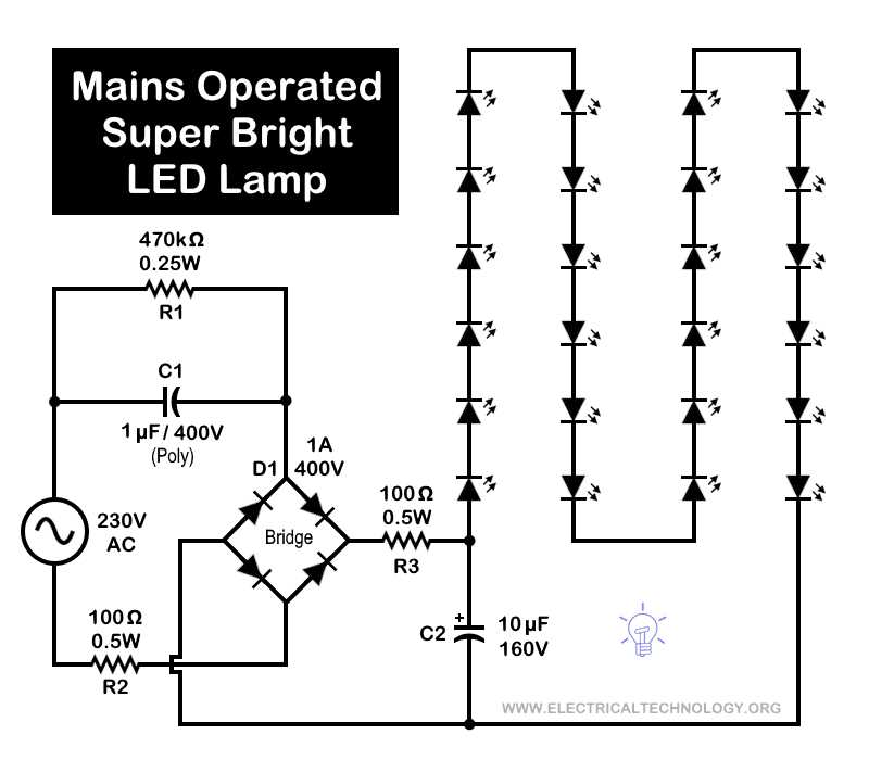 ac led bulb circuit diagram