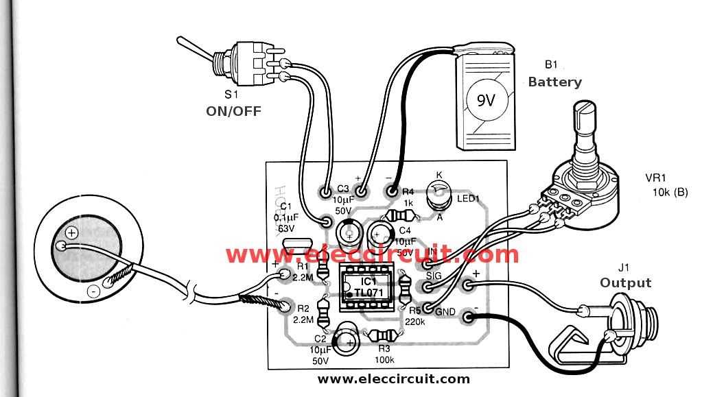 acoustic guitar preamp schematic diagram