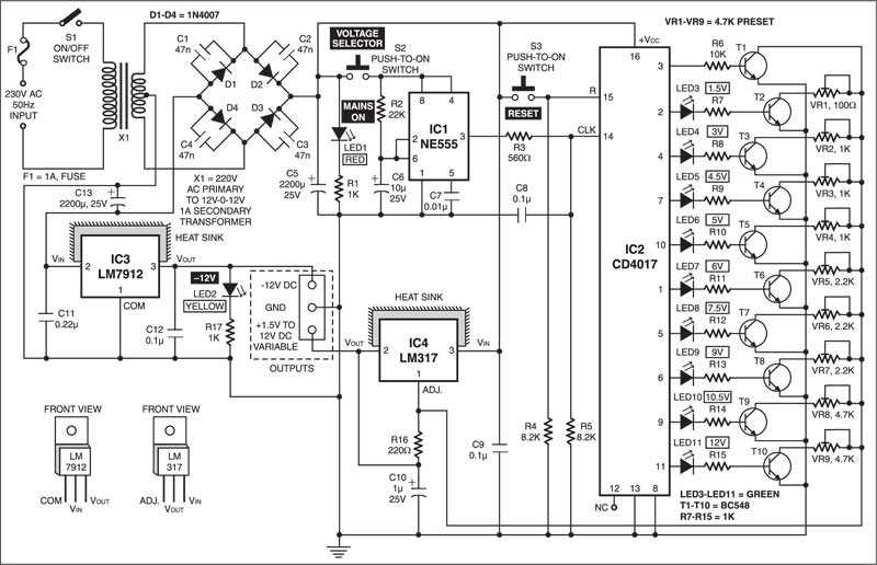 adjustable dc power supply circuit diagram adjustable dc power supply circuit diagram