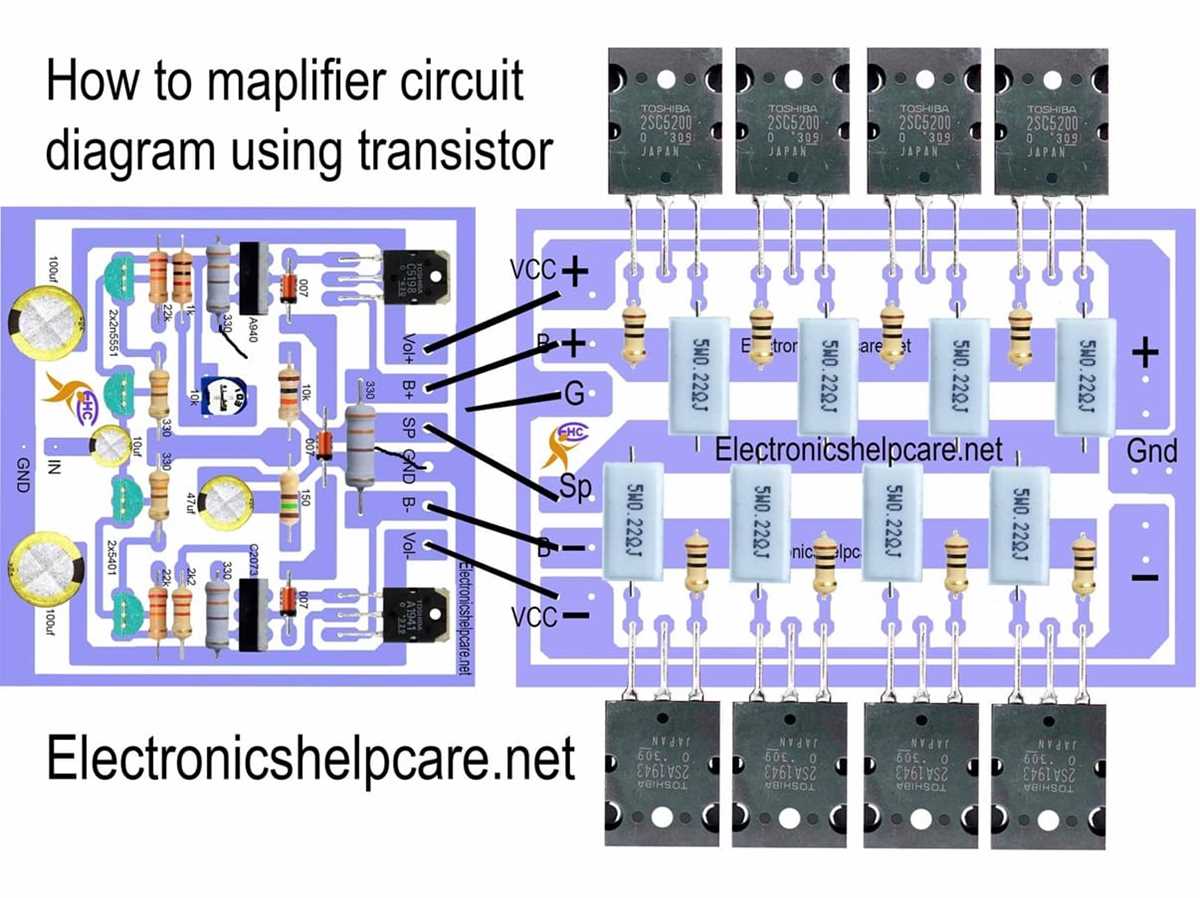 amplifier circuit diagram using transistor