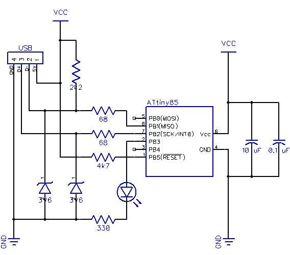 attiny85 circuit diagram