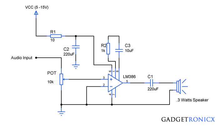 audio amp schematic diagram