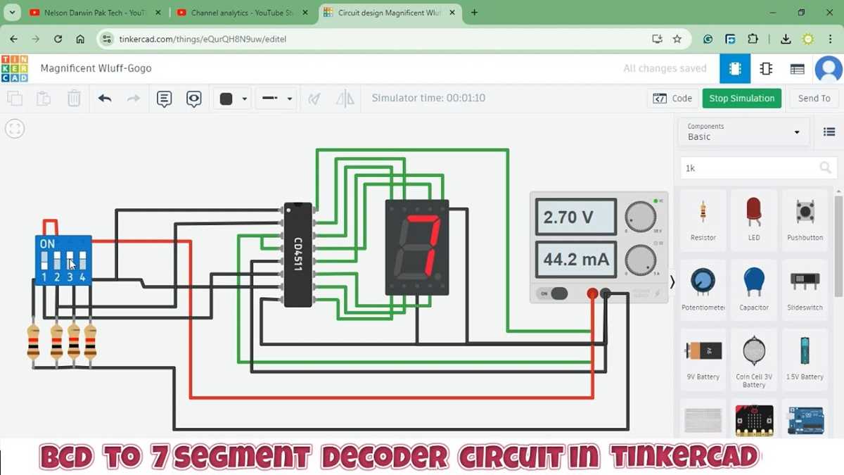 bcd to 7 segment display circuit diagram
