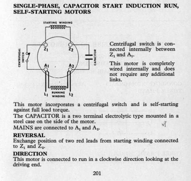 cap start motor wiring diagram