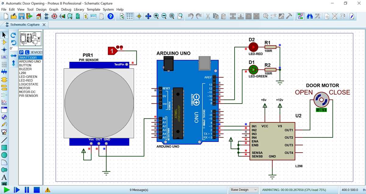 circuit diagram of automatic door opening system