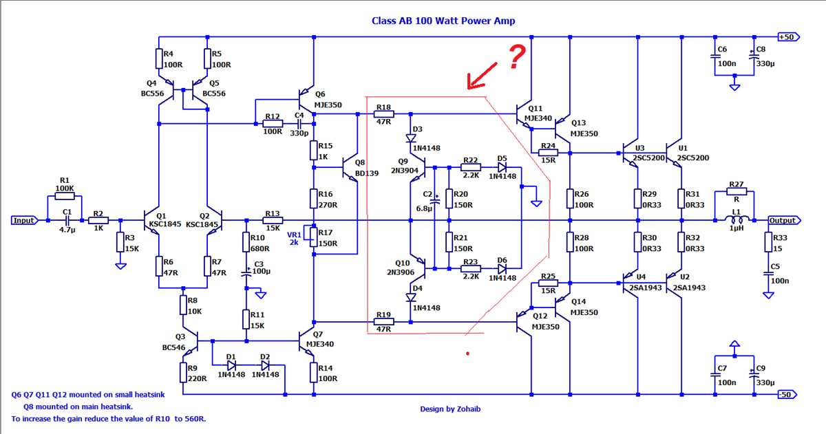 class ab amplifier circuit diagram