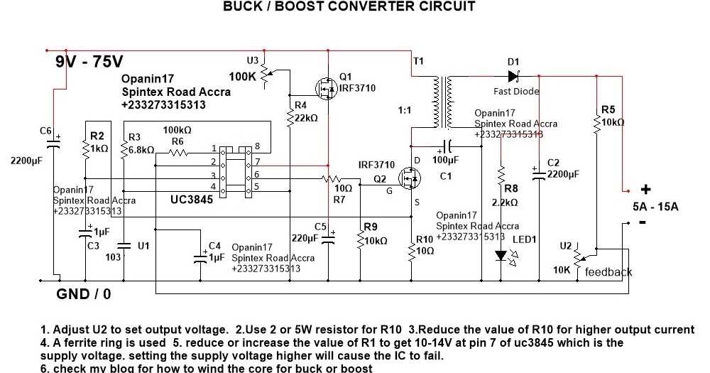 dc dc buck boost converter circuit diagram