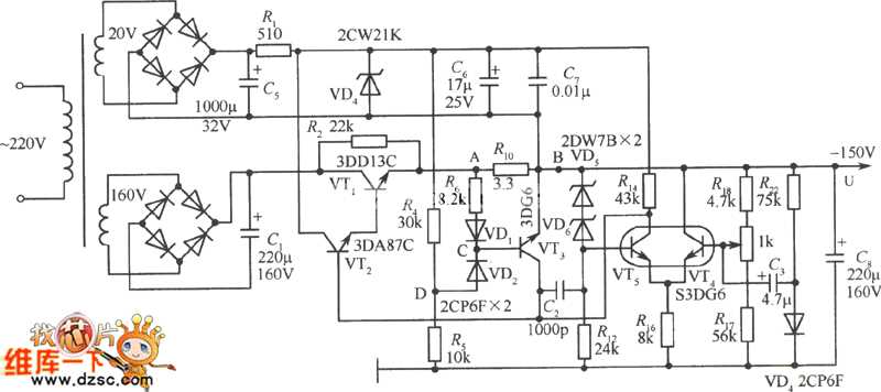 dc regulated power supply circuit diagram