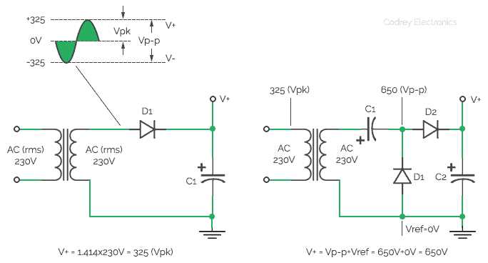 dc voltage doubler schematic diagram