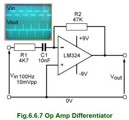 differentiator op amp circuit diagram