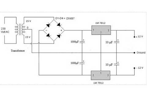 dual power supply circuit diagram with explanation