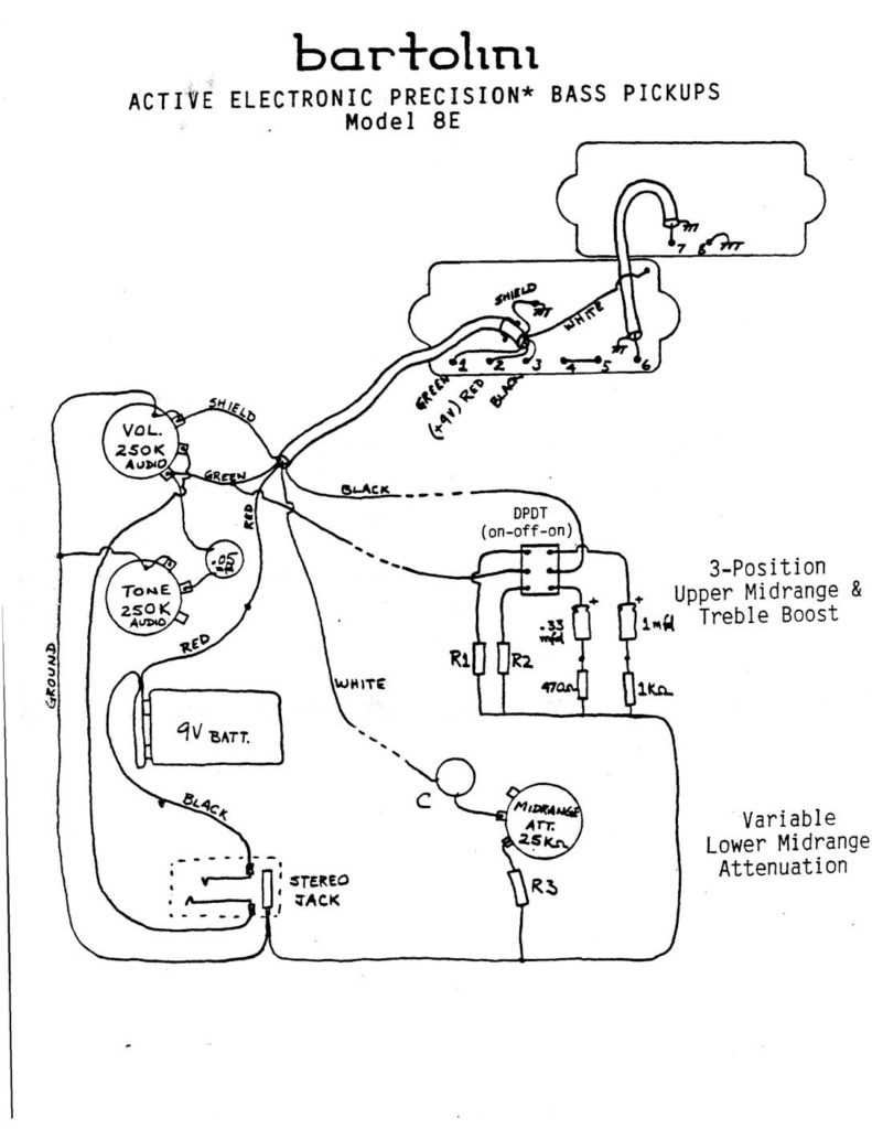electric bass wiring diagram