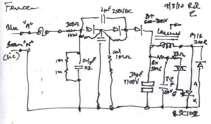 electric fencing circuit diagram