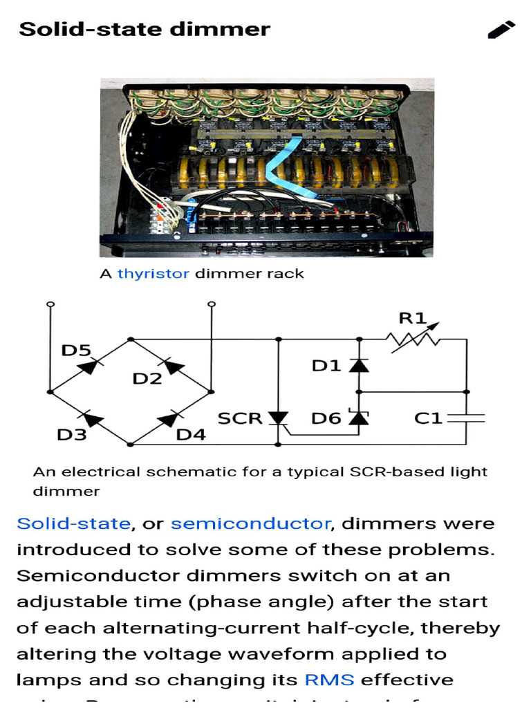 electrical circuit diagram for a typical scr based light dimmer