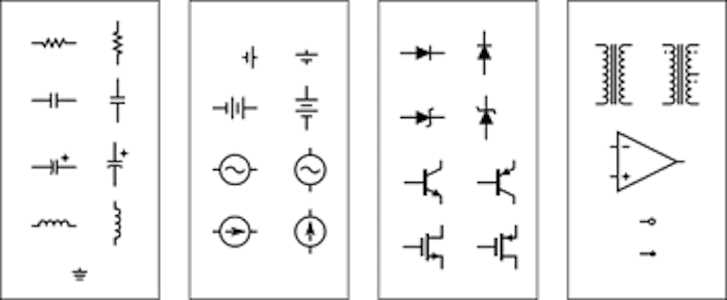 electronic circuit diagram components symbols