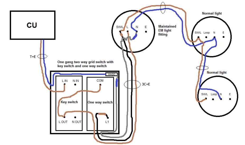 emergency lighting wiring diagram