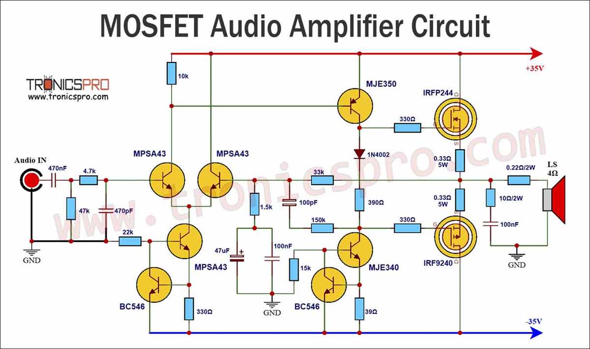 fet power amplifier circuit diagram