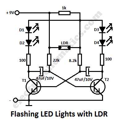 flashing led schematic diagram