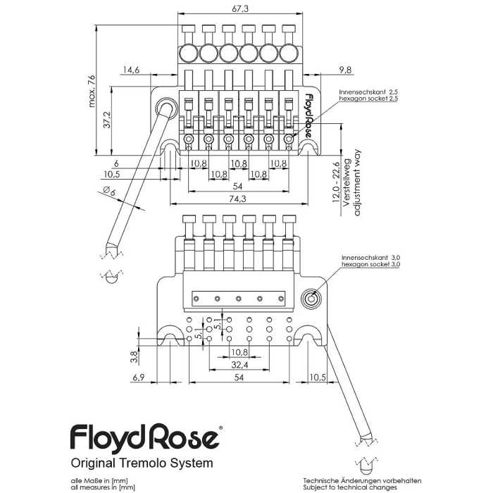 floyd rose tremolo schematics and diagrams