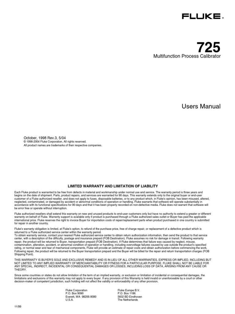fluke 725 schematic diagram