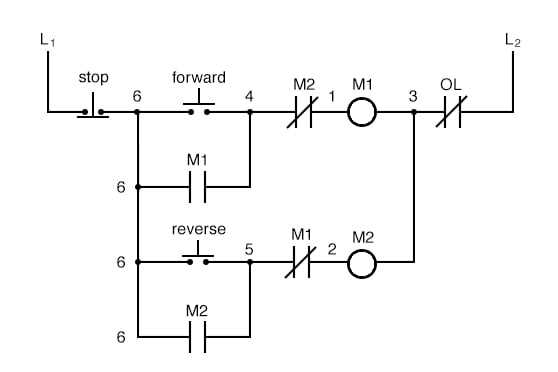 forward reverse motor control schematic diagram