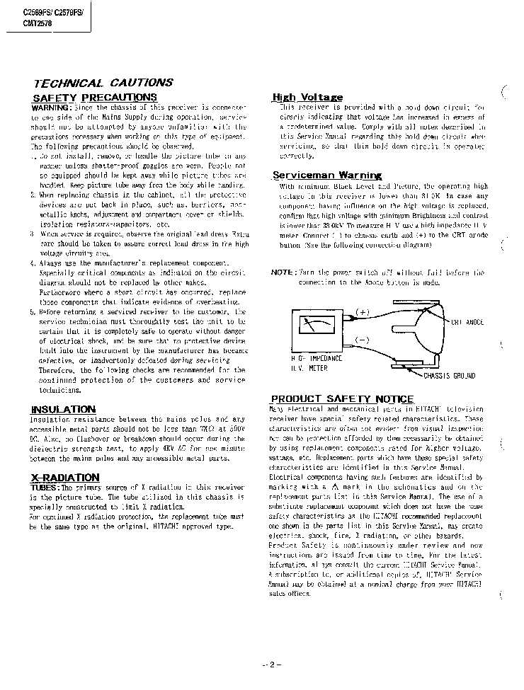 hitachi cmt 2195 schematics diagram service manual