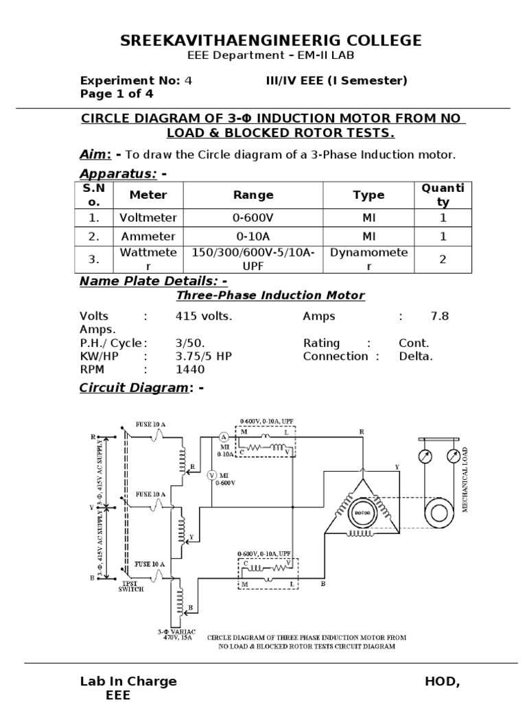 induction motor circuit diagram