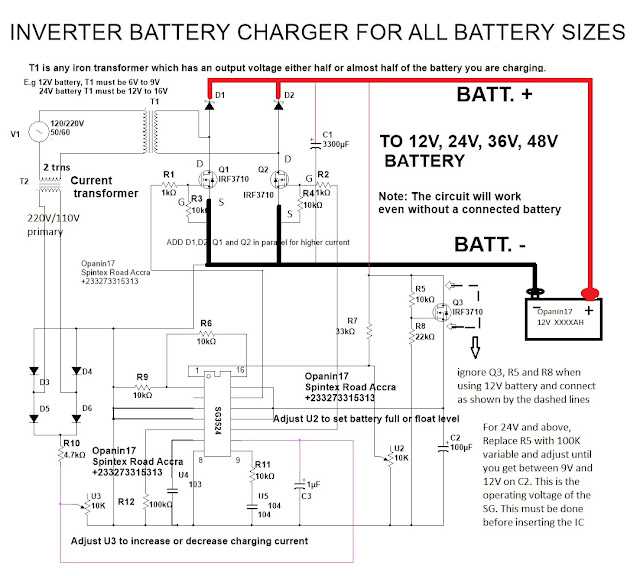 inverter battery circuit diagram