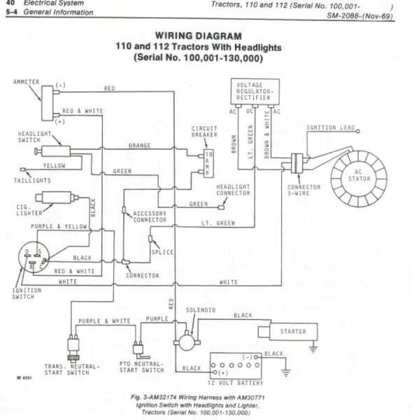 john deere 1971 110 schematic wiring diagram