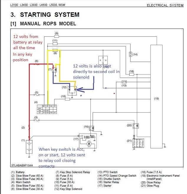 kubota fuel shut off solenoid wiring diagram