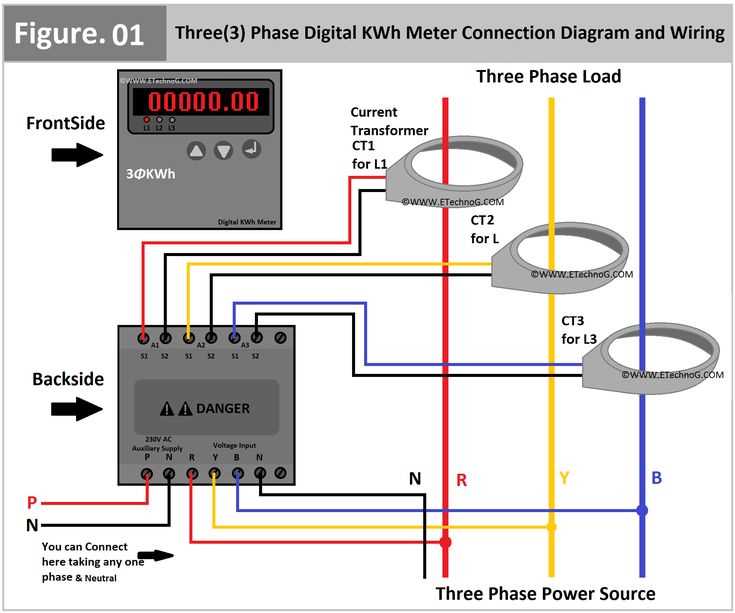 kwh meter schematic diagram