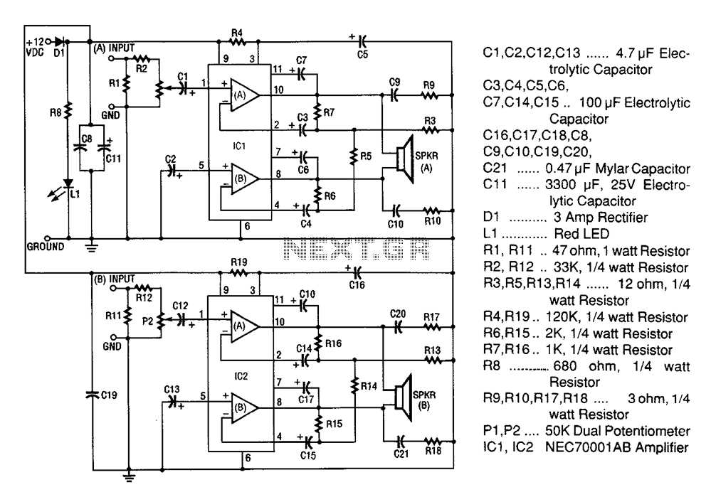 la4425 amplifier circuit diagram