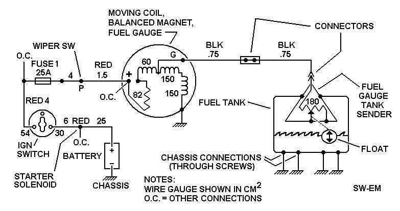 led fuel gauge schematic diagram
