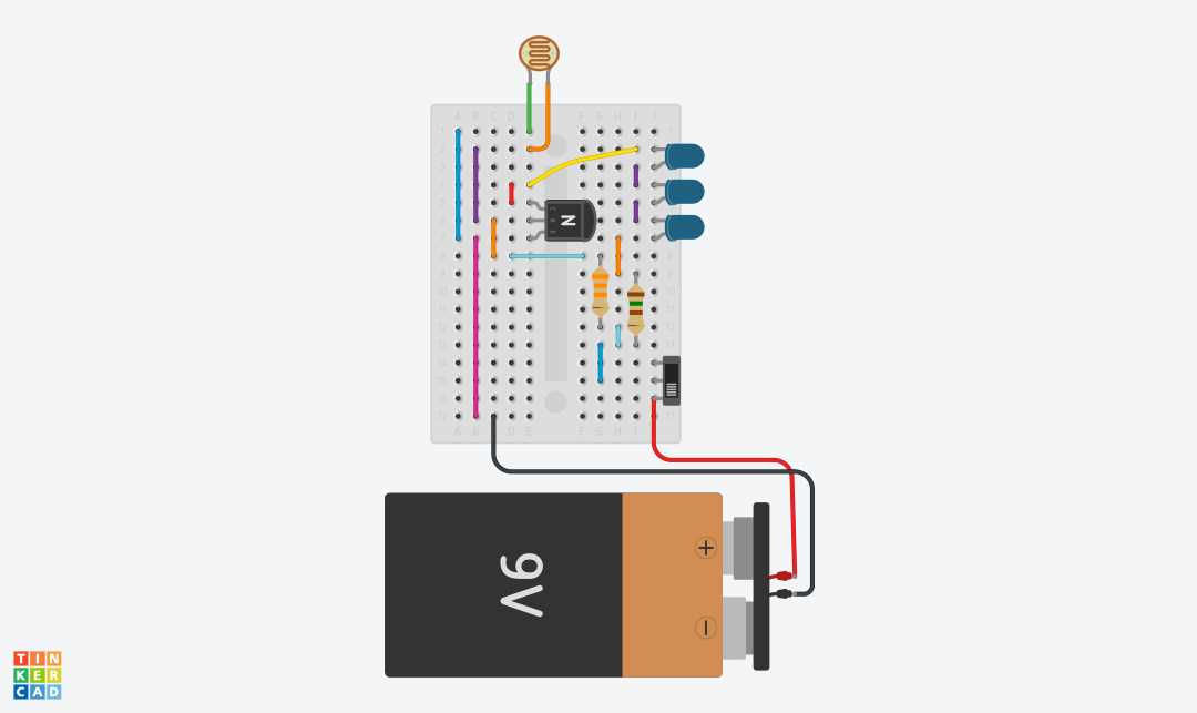 led light circuit diagram 9v