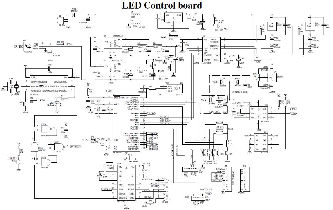 led matrix schematic diagram