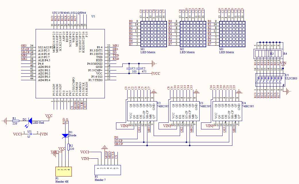 led matrix schematic diagram