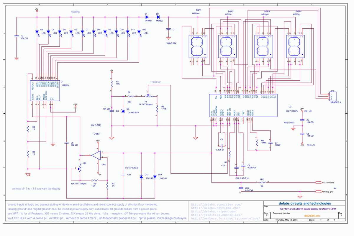 led voltmeter circuit diagram