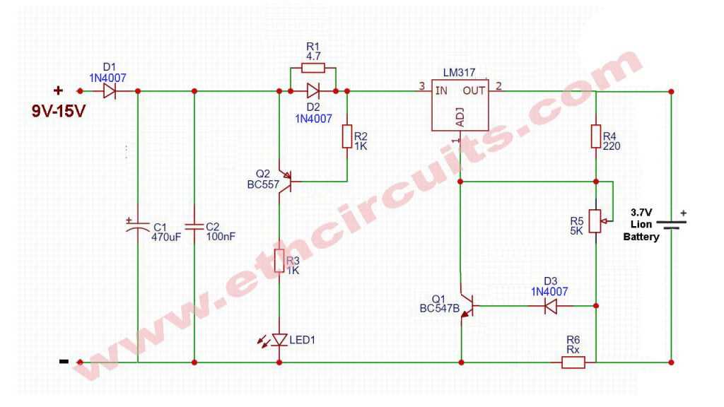 li ion battery charger circuit diagram