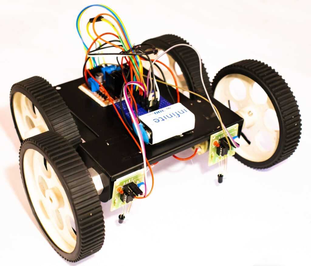 line follower robot circuit diagram without microcontroller