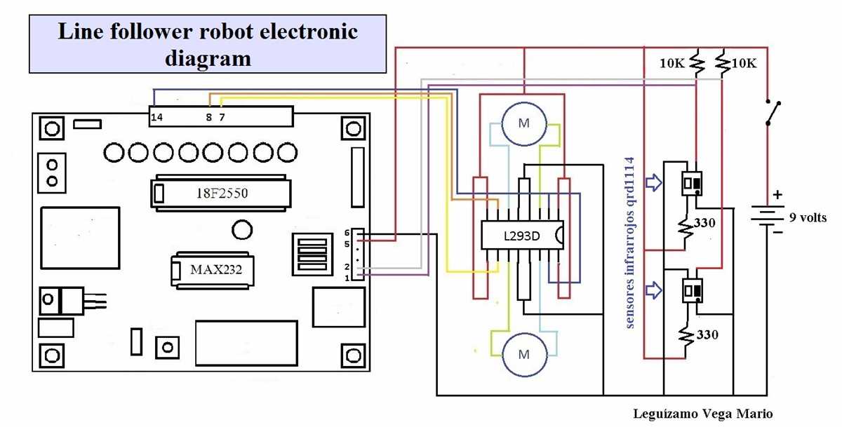 line following robot schematic diagram