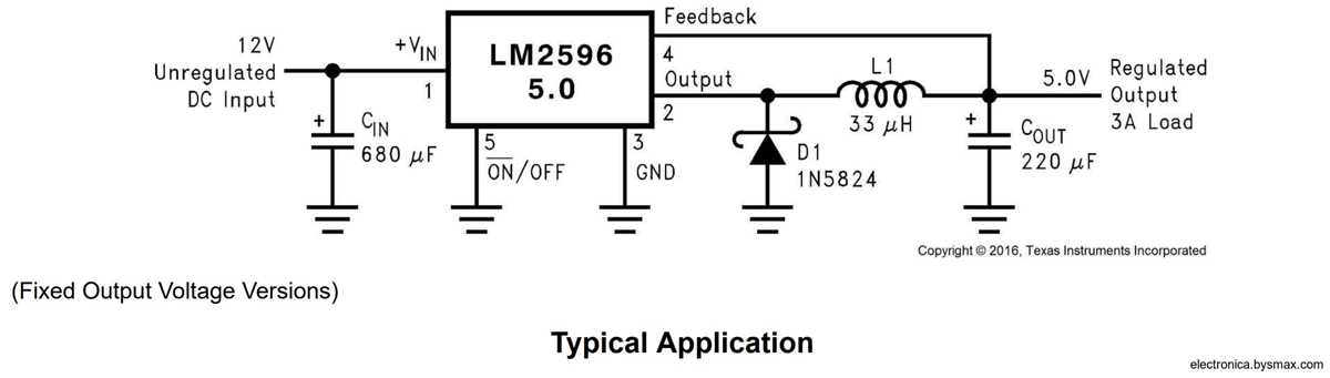 lm2596 dc dc buck converter circuit diagram