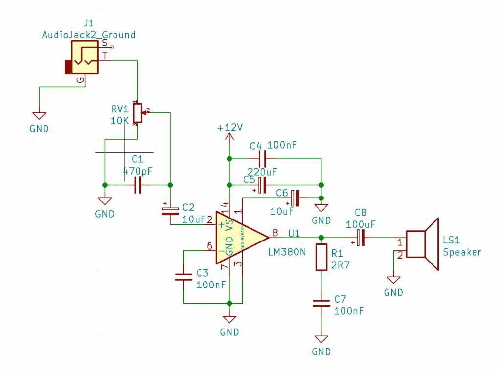 lm380 audio amplifier circuit diagram