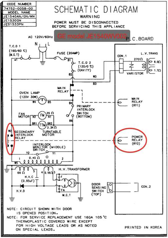 microwave oven schematic diagram