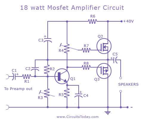 mosfet audio amplifier circuit diagram mosfet audio amplifier circuit diagram