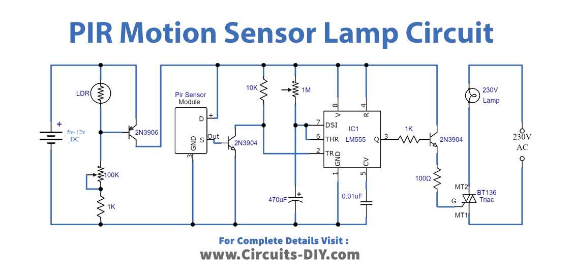 motion sensor alarm circuit diagram