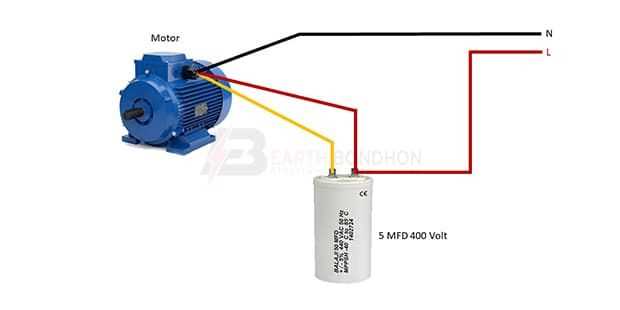 motor wiring diagram single phase with capacitor