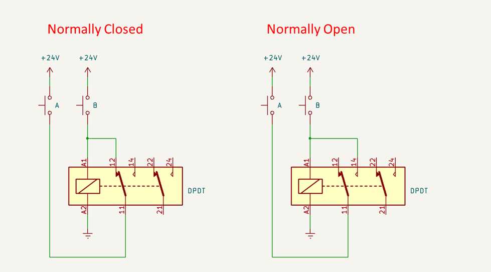 normally closed circuit diagram