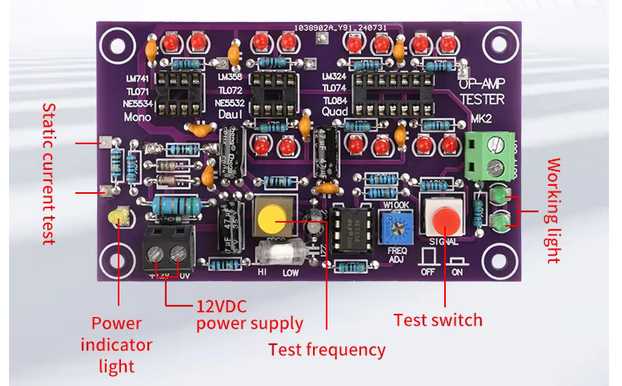 op amp tester circuit diagram
